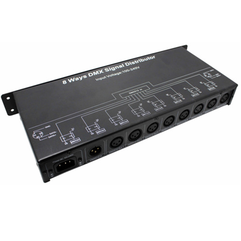 DMX128 Signal Distributor 8 Channel For DMX512 LED Strip Lights and DMX512 Decoder